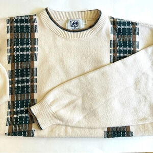 Vintage Grandpa Sweater 100% Cotton Lee Sport Crewneck Sweater Men’s Size XL